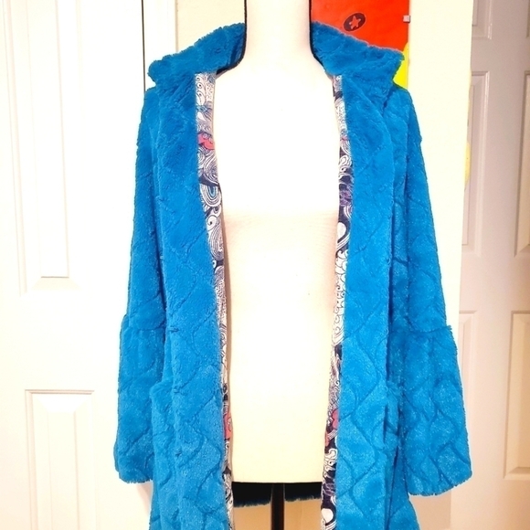 Kersh | Blue Fur Jacket - Picture 3 of 5